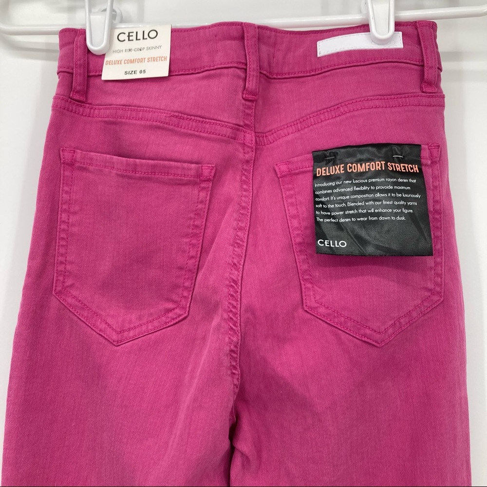 ❤️‍🔥 (5/20) NWT Cello High Rose Crop Skinny Pink Jeans Size 5 - Picture 6 of 13
